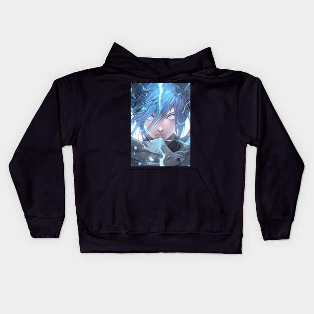 Anime Lightning Wizard - Thunder Anime Boy Kids Hoodie by GothicDesigns